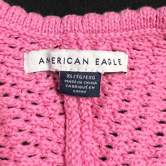 AEO Pink Knit Crop Top w/ Attached Bolero (X-Large) - Picture 3 of 4